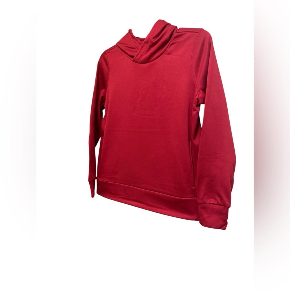 NIKE HOODED PULLOVER SWEATSHIRT WOMENS POCKETS SOLID BRIGHT RED COLOR SIZE XL